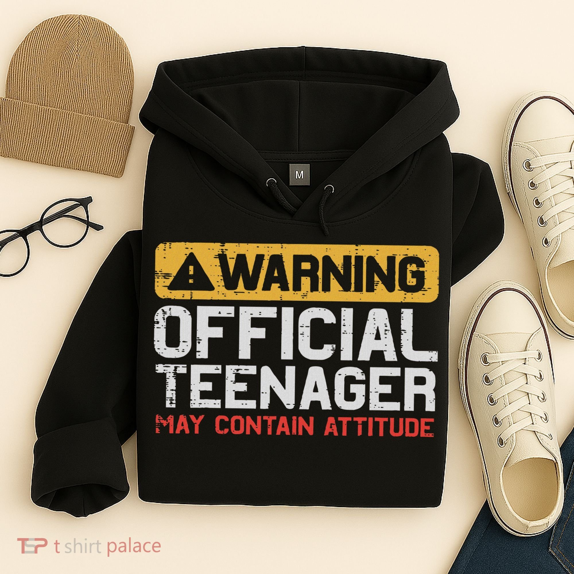 Warning Nager Attitude 13th Birthday Hoodie