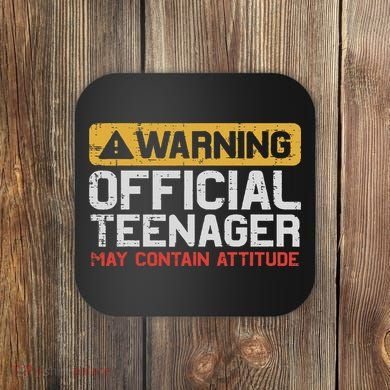 Warning Nager Attitude 13th Birthday Coaster