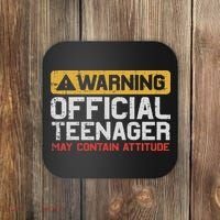 Warning Nager Attitude 13th Birthday Coaster thumb 0