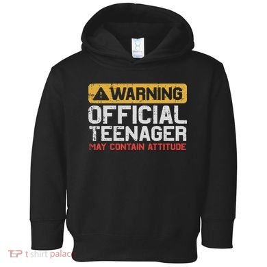 Warning Nager Attitude 13th Birthday Toddler Hoodie