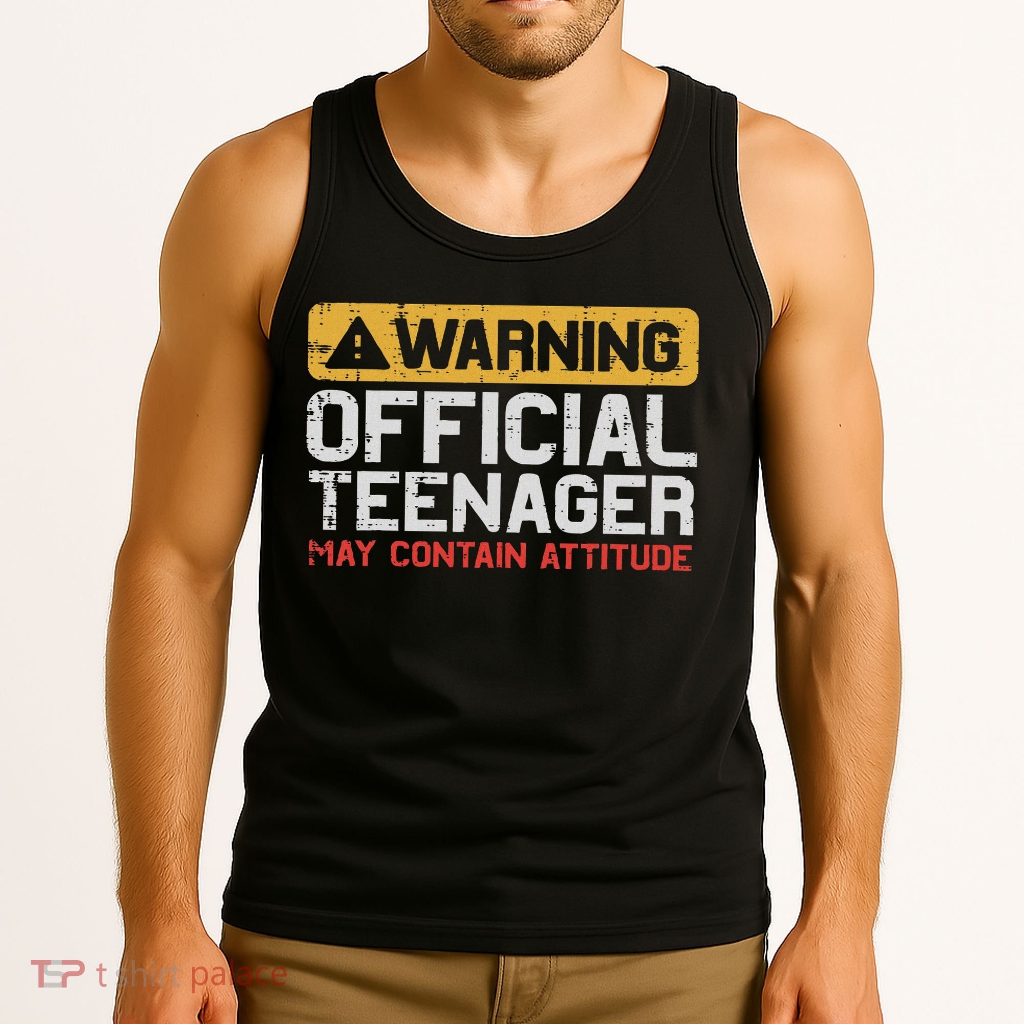 Warning Nager Attitude 13th Birthday Tank Top