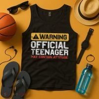 Warning Nager Attitude 13th Birthday Tank Top thumb 4