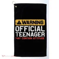 Warning Nager Attitude 13th Birthday Golf Towel thumb 0
