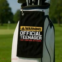 Warning Nager Attitude 13th Birthday Golf Towel thumb 2