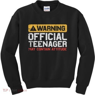Warning Nager Attitude 13th Birthday Kids Sweatshirt