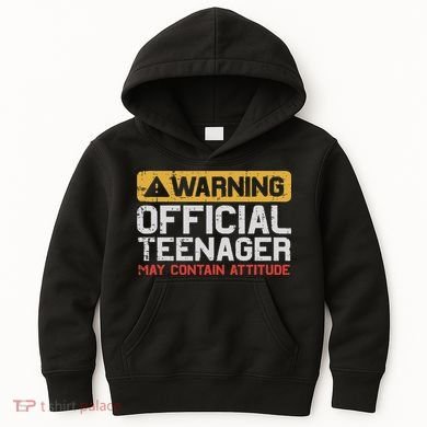 Warning Nager Attitude 13th Birthday Kids Hoodie