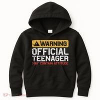 Warning Nager Attitude 13th Birthday Kids Hoodie thumb 0