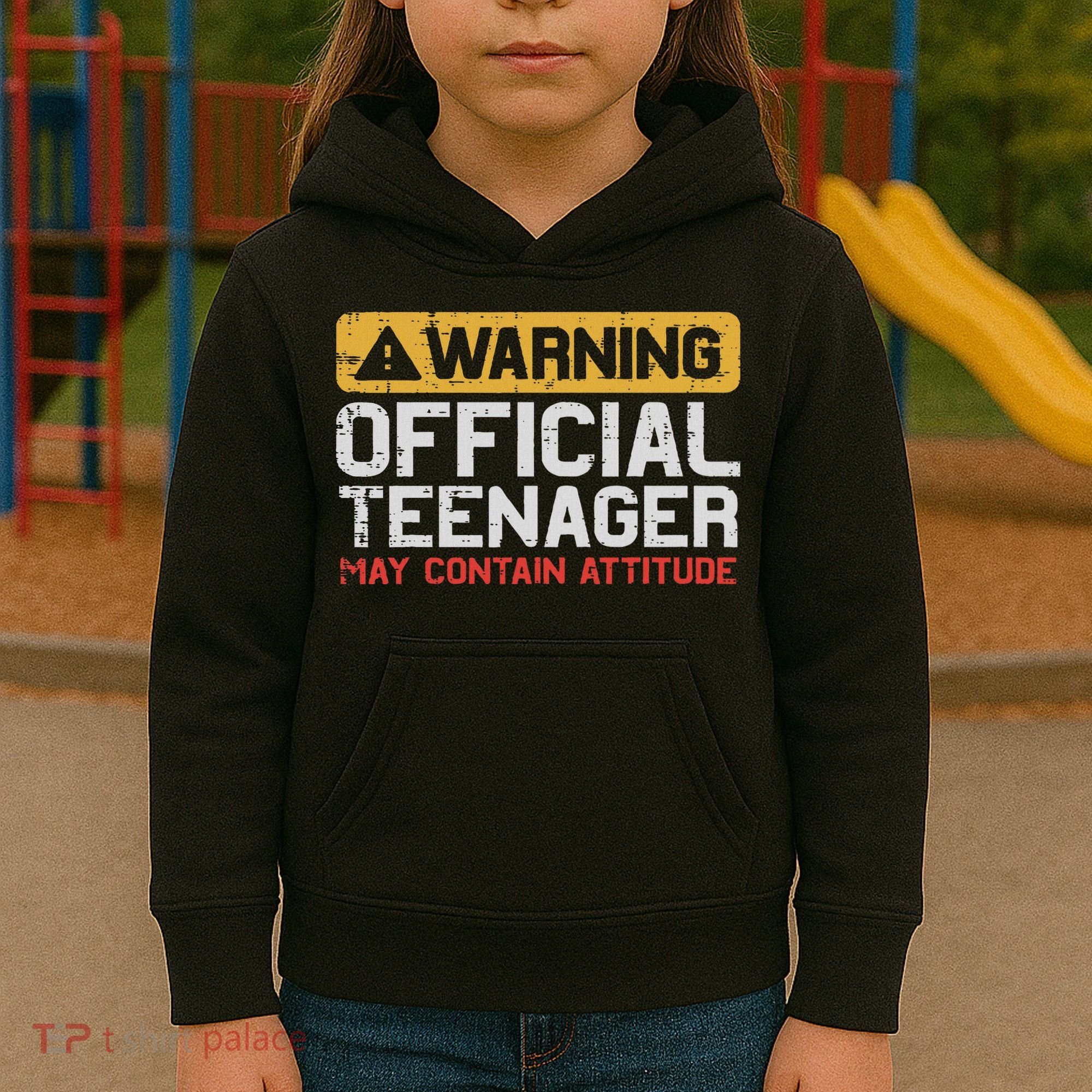 Warning Nager Attitude 13th Birthday Kids Hoodie