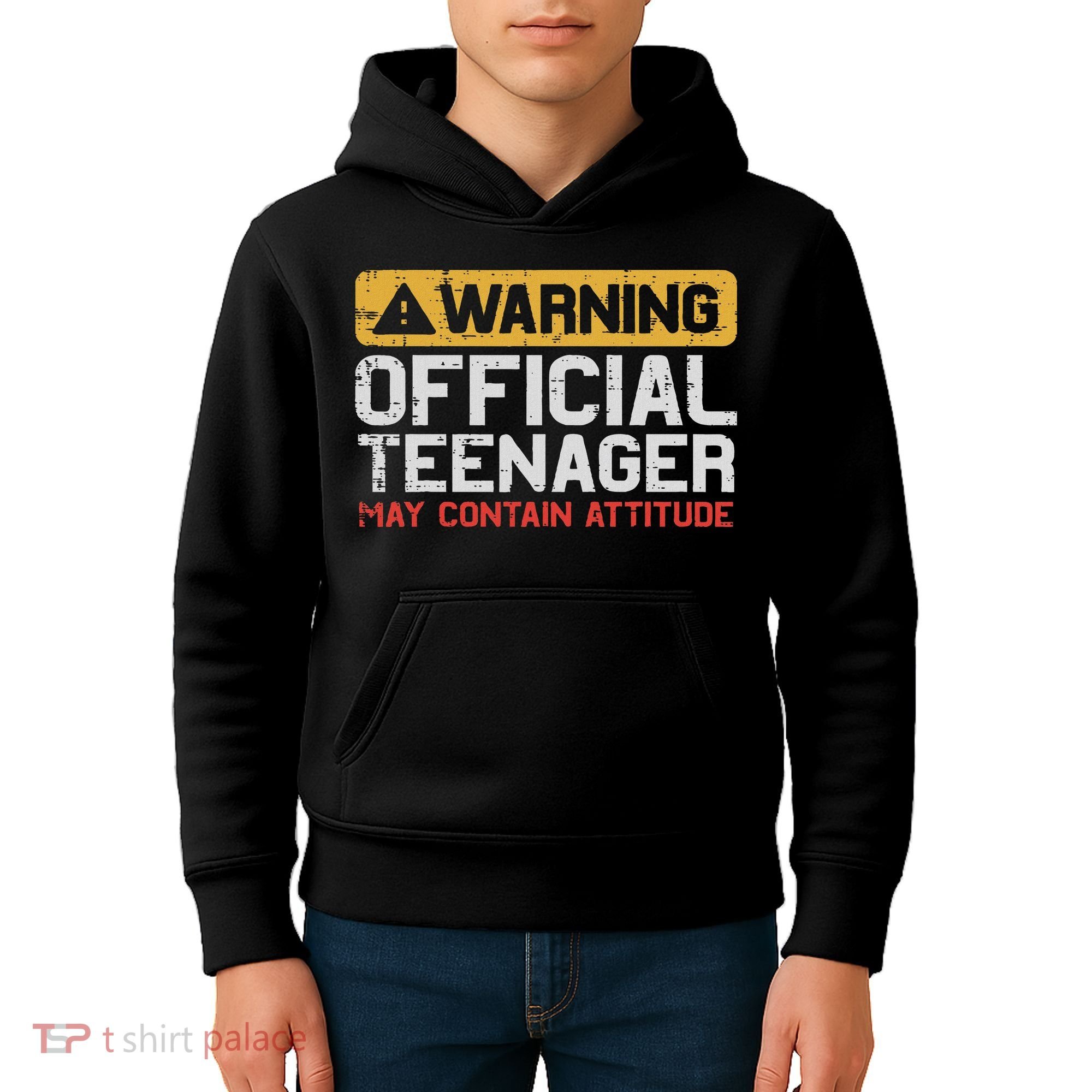 Warning Nager Attitude 13th Birthday Kids Hoodie