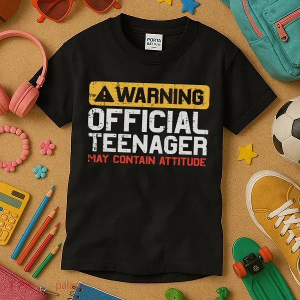 Warning Nager Attitude 13th Birthday Kids T-Shirt