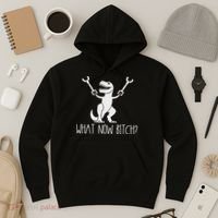 What Now Bitch Funny T Rex Dinosaur Hoodie thumb 3