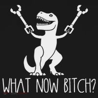 What Now Bitch Funny T Rex Dinosaur Backpack thumb 2