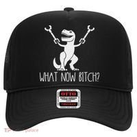 What Now Bitch Funny T Rex Dinosaur Hat thumb 0