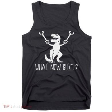 What Now Bitch Funny T Rex Dinosaur Tank Top