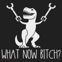 What Now Bitch Funny T Rex Dinosaur Golf Towel thumb 3