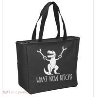 What Now Bitch Funny T Rex Dinosaur Tote Bag thumb 2
