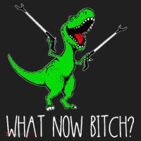 What Now Bitch Funny T Rex Dinosaur Beanie thumb 2