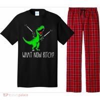 What Now Bitch Funny T Rex Dinosaur Pajama Set thumb 0