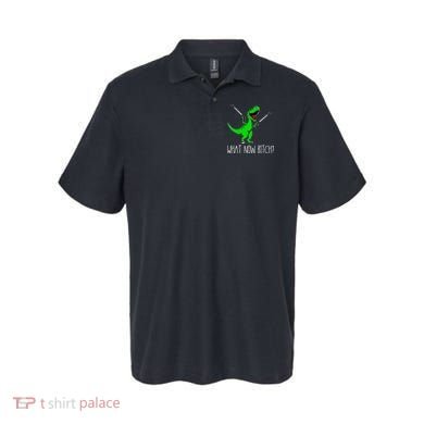 What Now Bitch Funny T Rex Dinosaur Polo