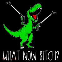 What Now Bitch Funny T Rex Dinosaur Women's Long Sleeve Shirt thumb 2