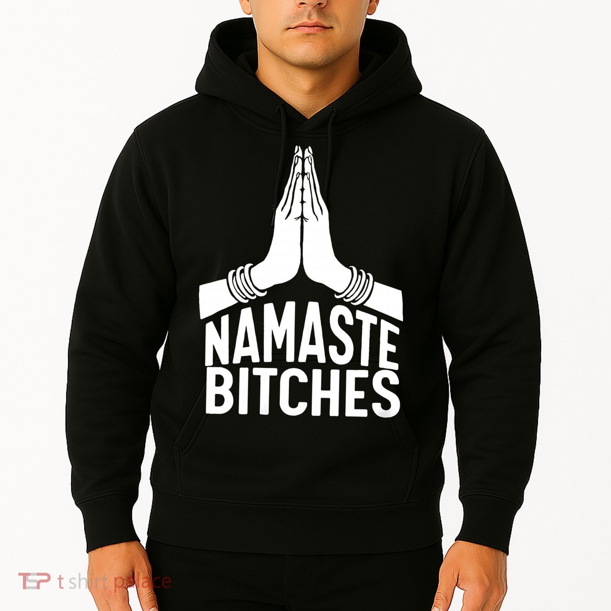 Womens Namaste Bitches Funny Yoga Hoodie
