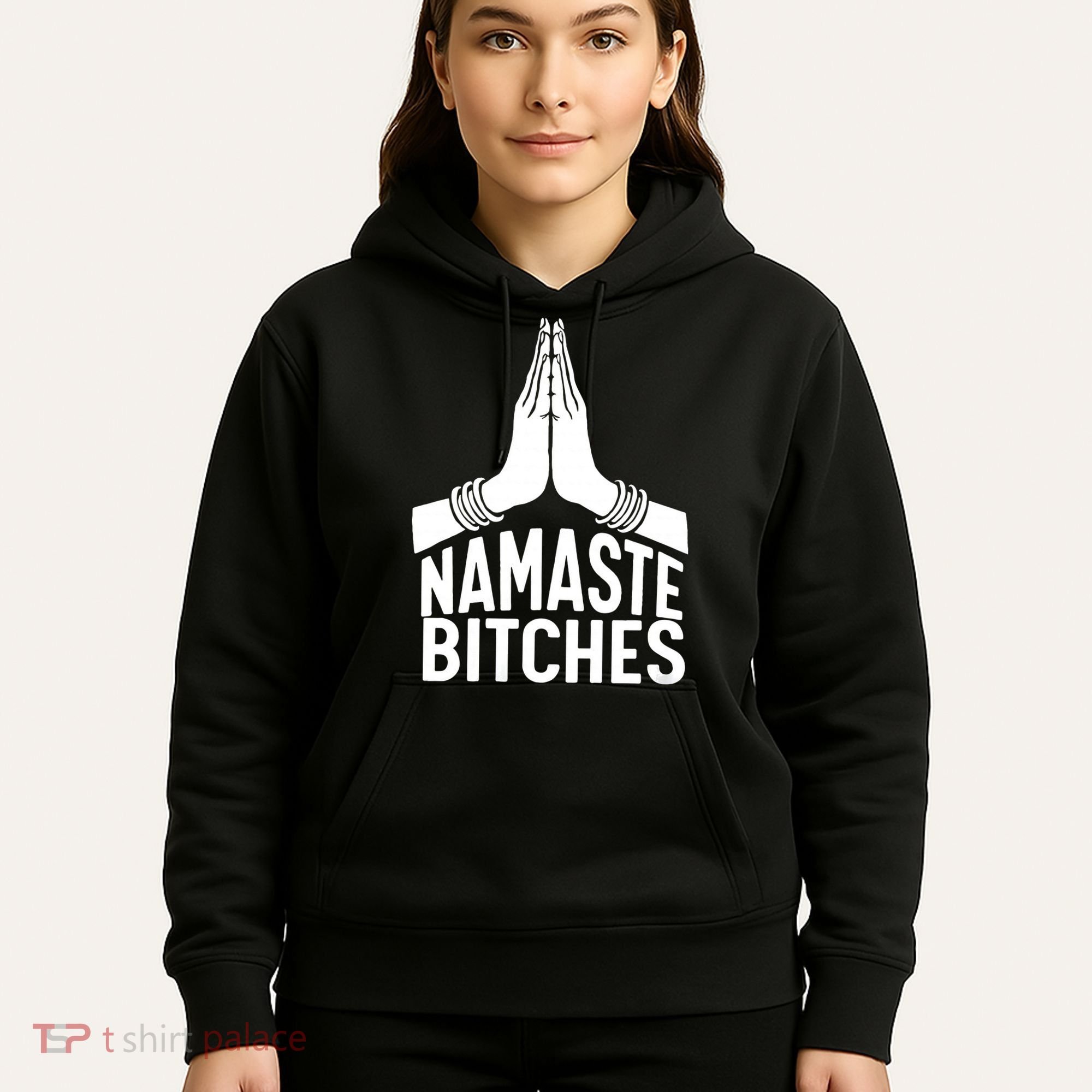 Womens Namaste Bitches Funny Yoga Hoodie