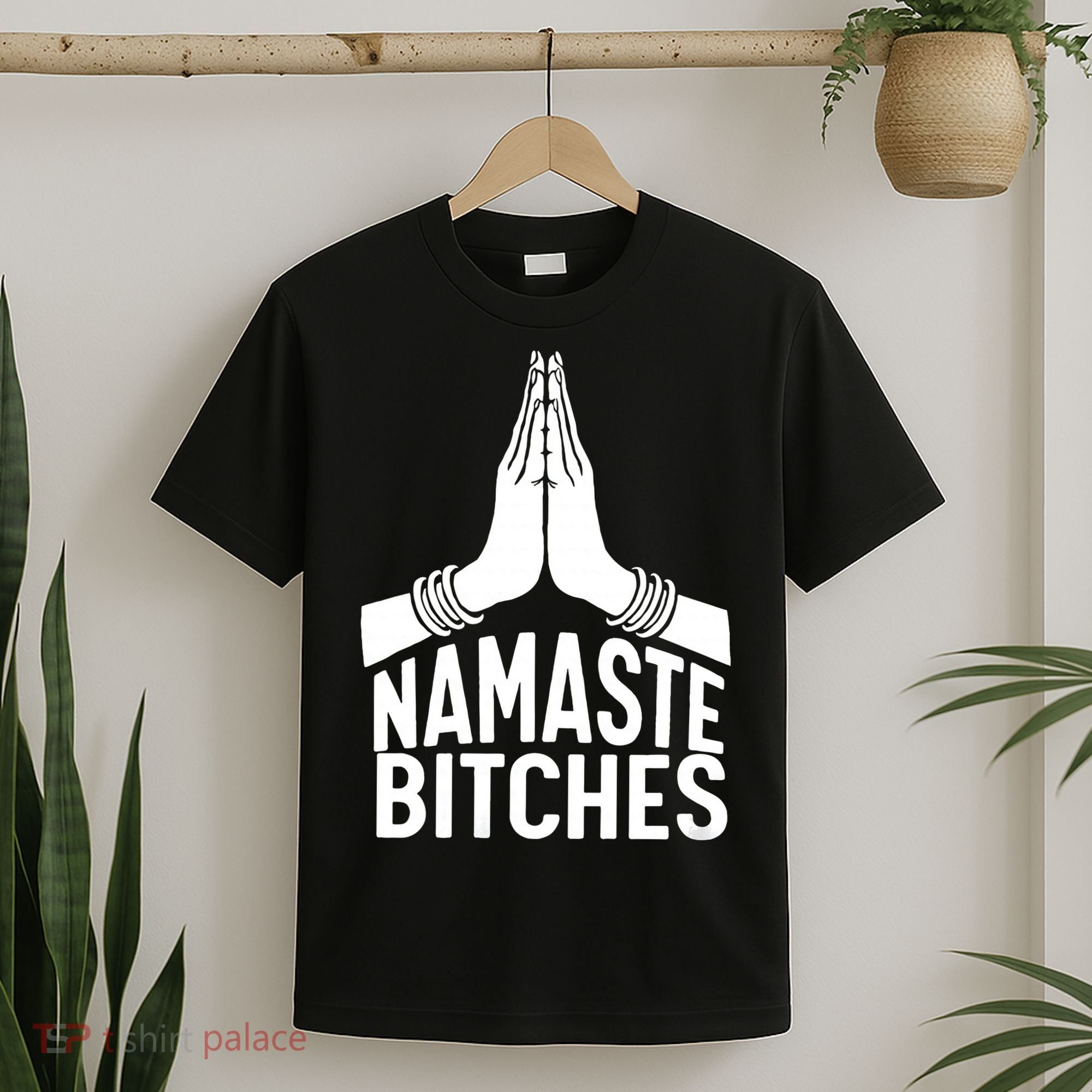 Womens Namaste Bitches Funny Yoga T-Shirt