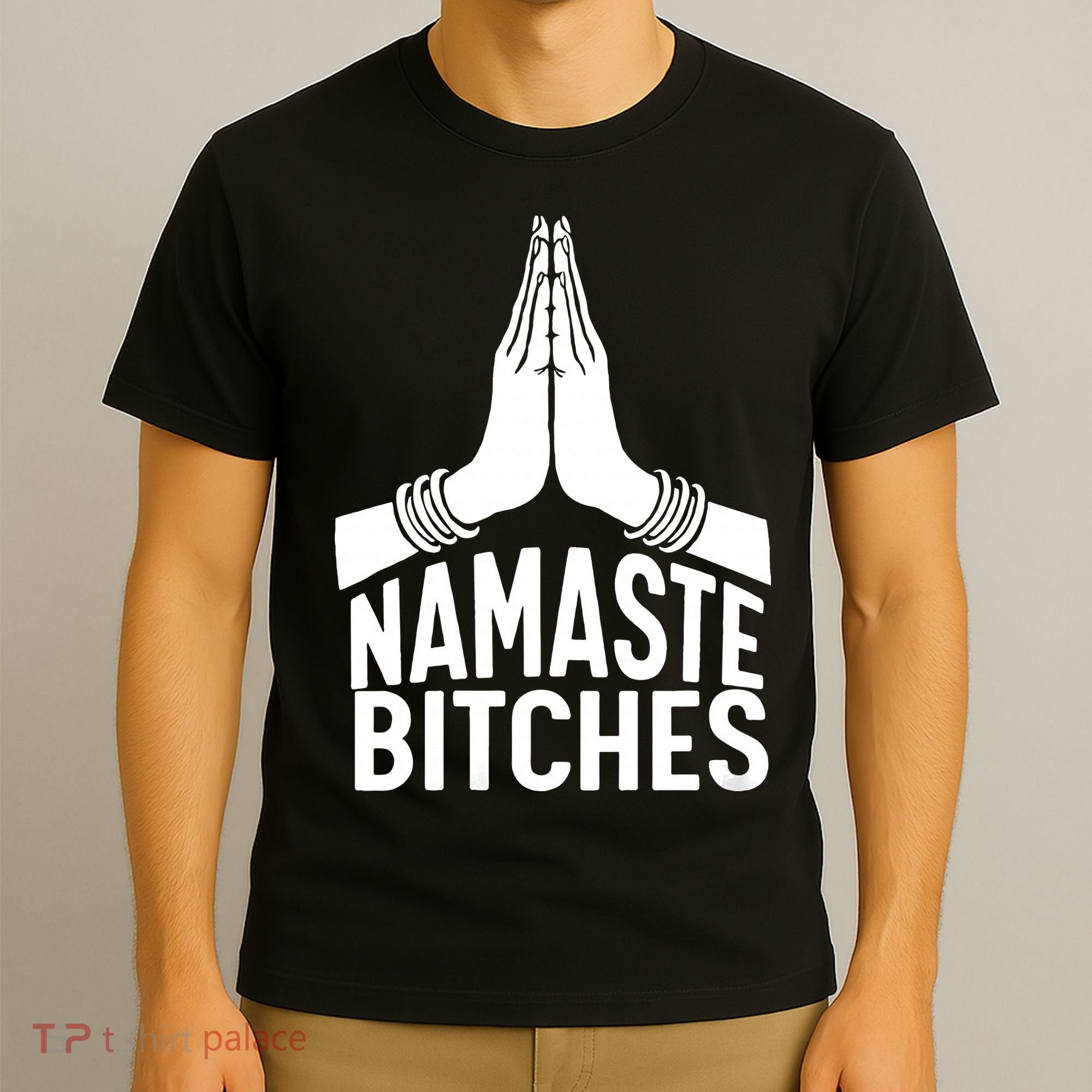 Womens Namaste Bitches Funny Yoga T-Shirt