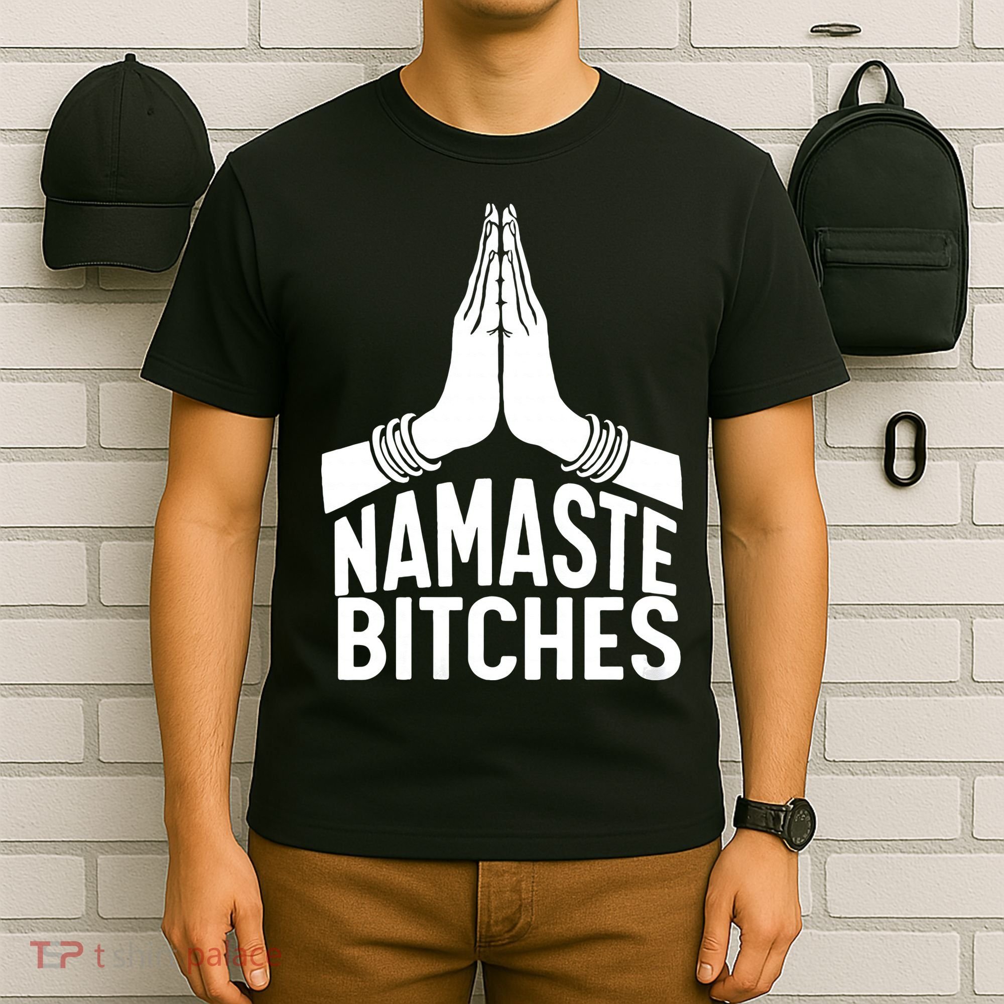 Womens Namaste Bitches Funny Yoga T-Shirt