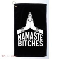Womens Namaste Bitches Funny Yoga Golf Towel thumb 0