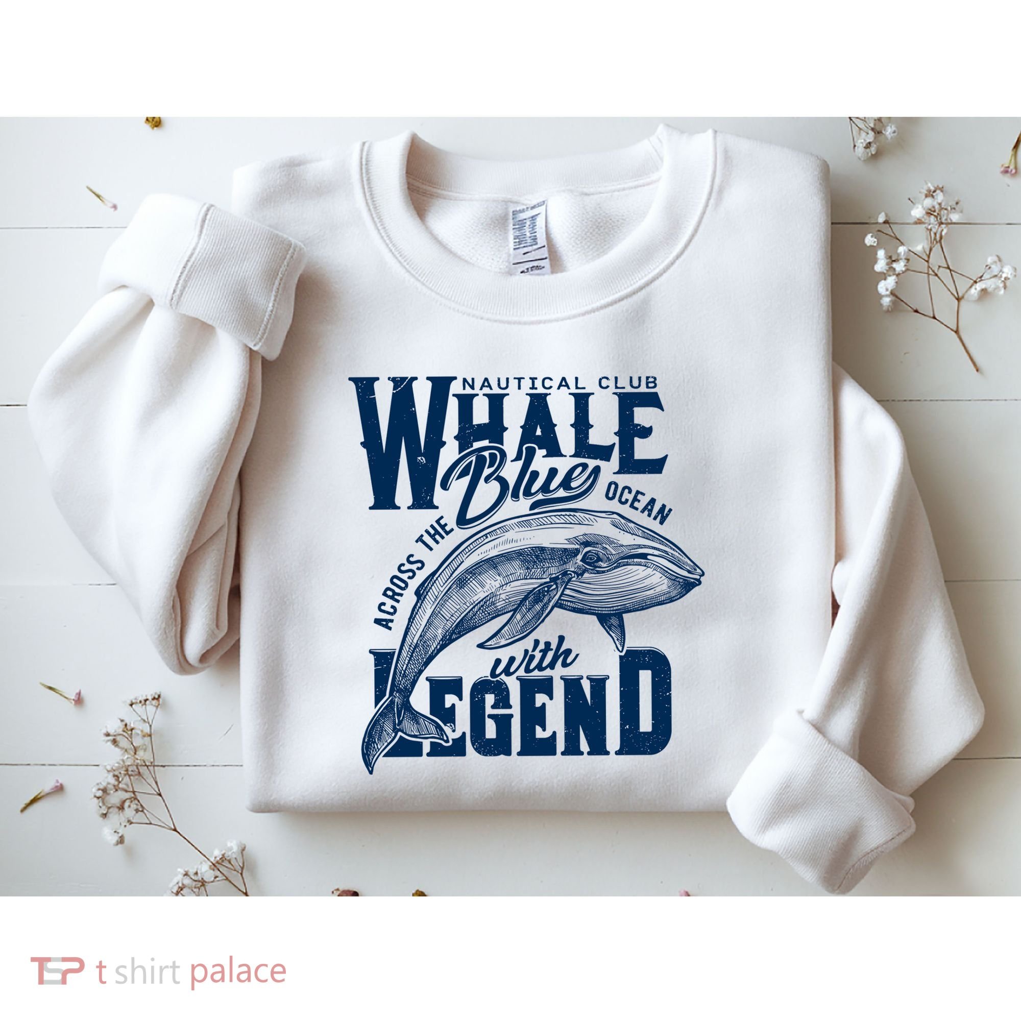 Whale Nautical Club Across The Blue Ocean With Legend Sweatshirt