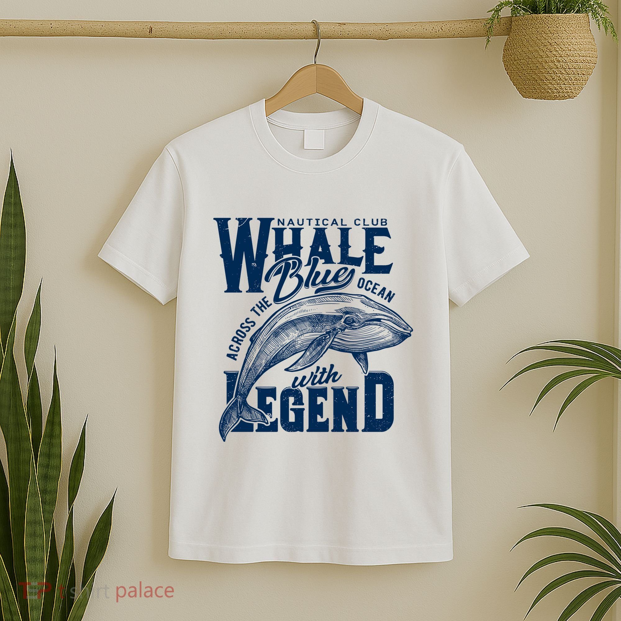 Whale Nautical Club Across The Blue Ocean With Legend T-Shirt