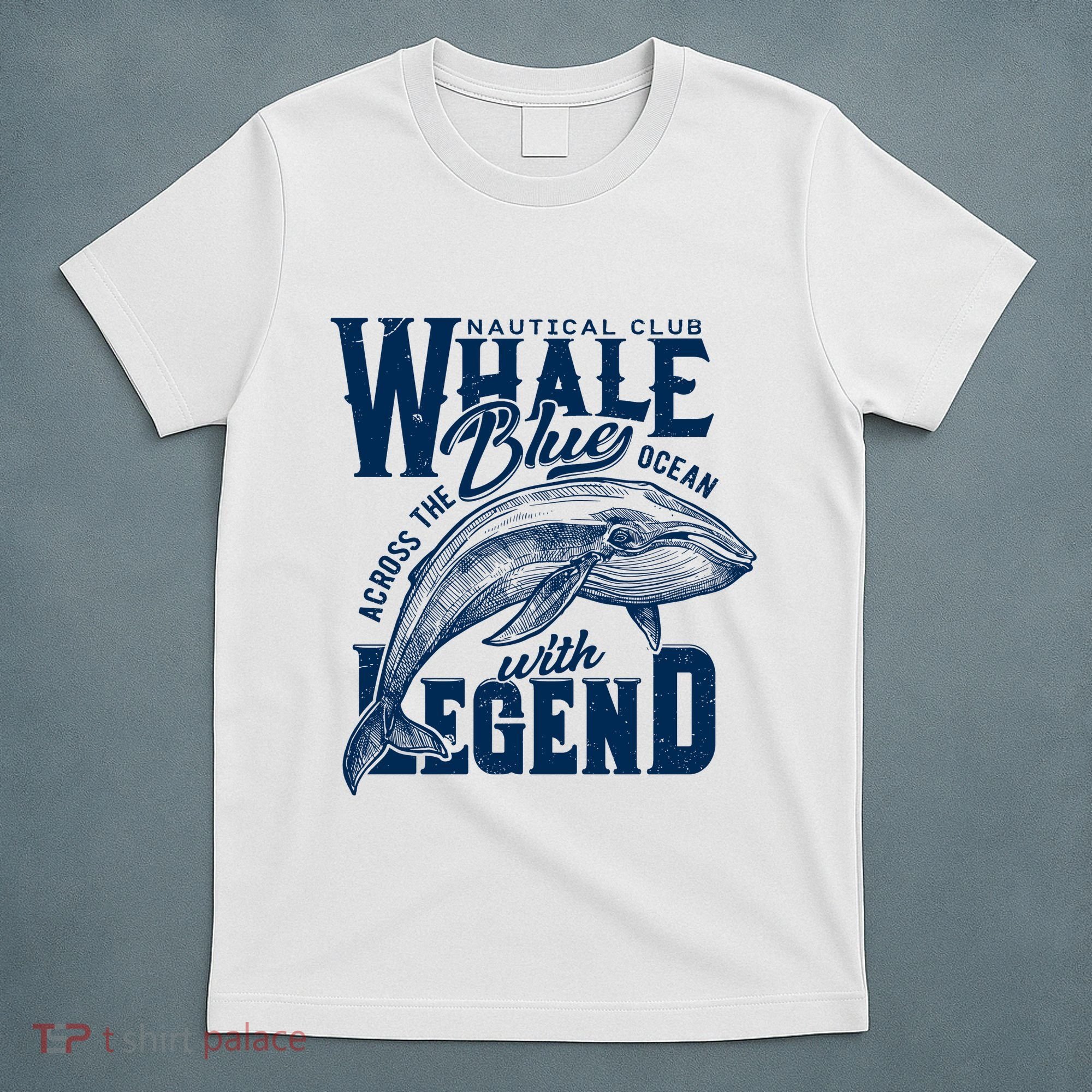 Whale Nautical Club Across The Blue Ocean With Legend T-Shirt