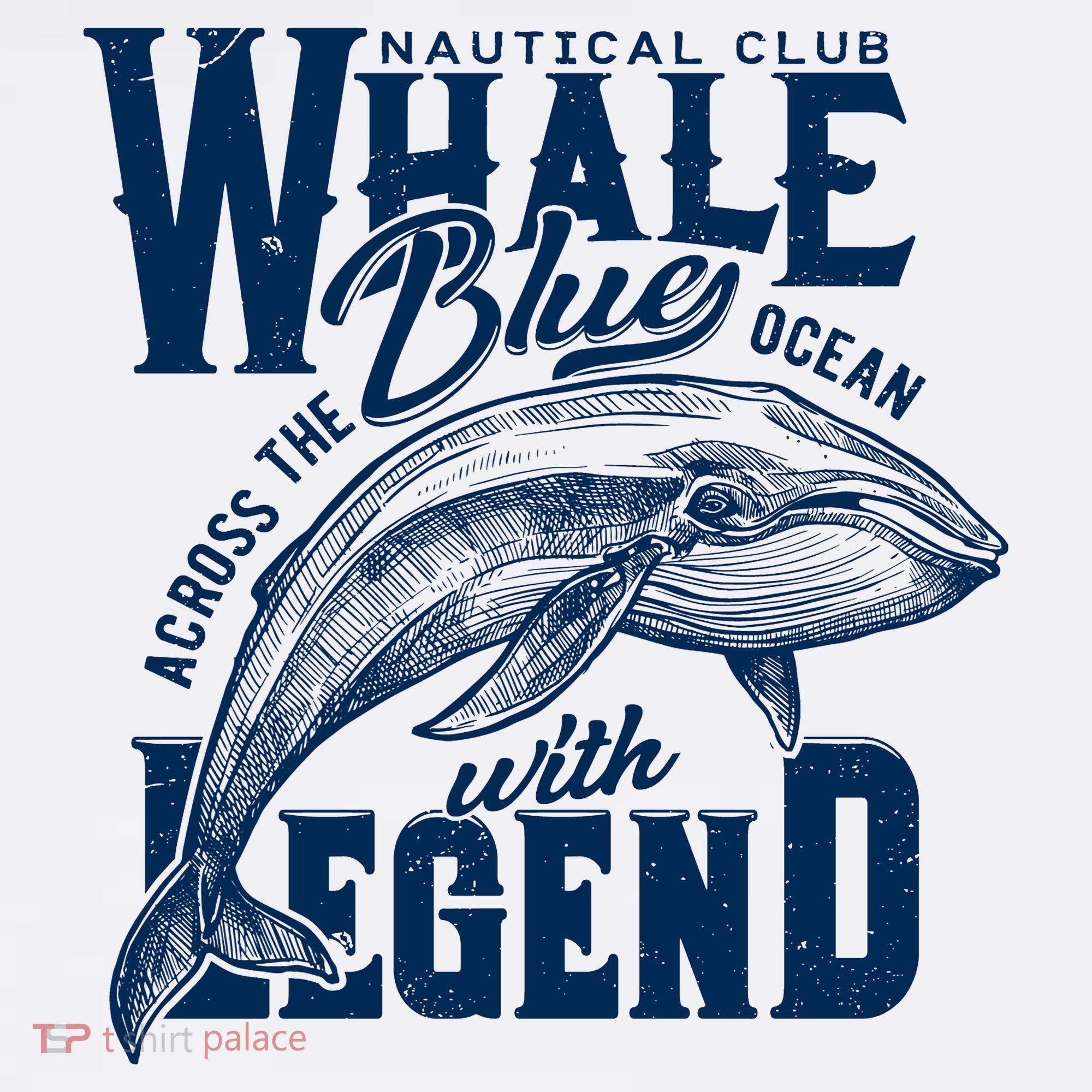 Whale Nautical Club Across The Blue Ocean With Legend T-Shirt