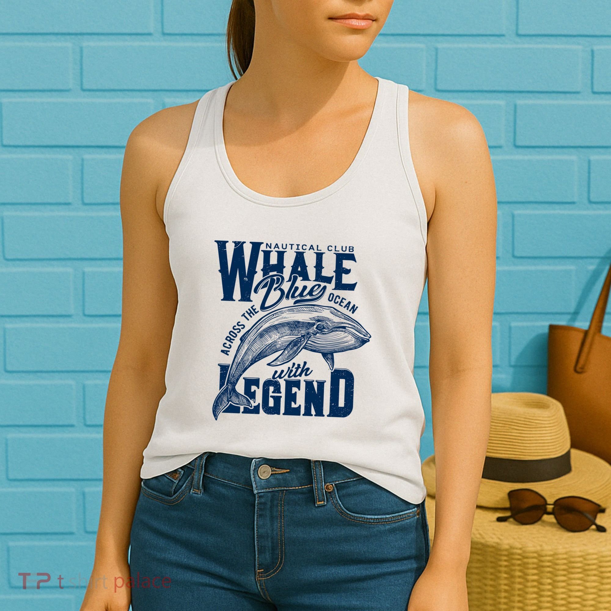 Whale Nautical Club Across The Blue Ocean With Legend Women's Tank Top