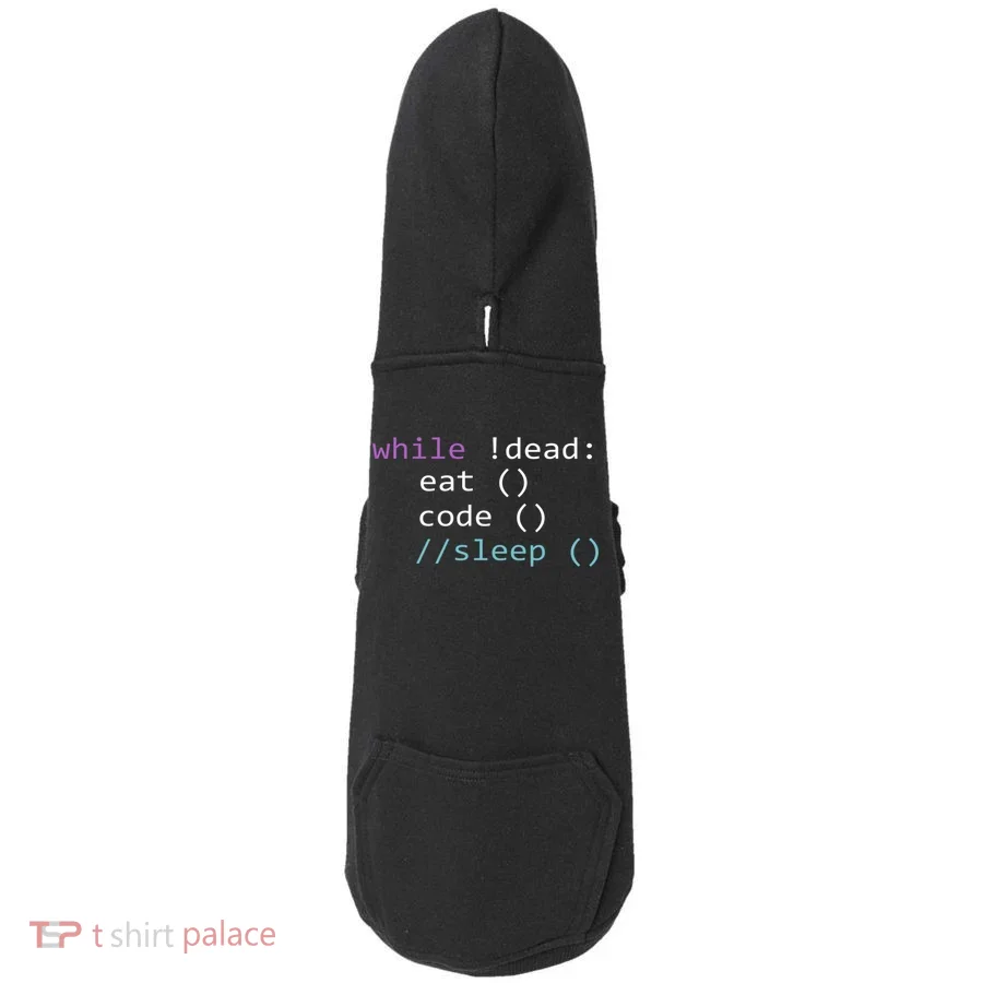 While Not Dead Eat Sleep Code Tech Hack Science Programming Doddie Hoodie