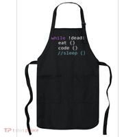 While Not Dead Eat Sleep Code Tech Hack Science Programming Apron thumb 0