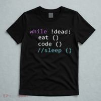 While Not Dead Eat Sleep Code Tech Hack Science Programming T-Shirt thumb 5