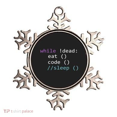While Not Dead Eat Sleep Code Tech Hack Science Programming Ornament