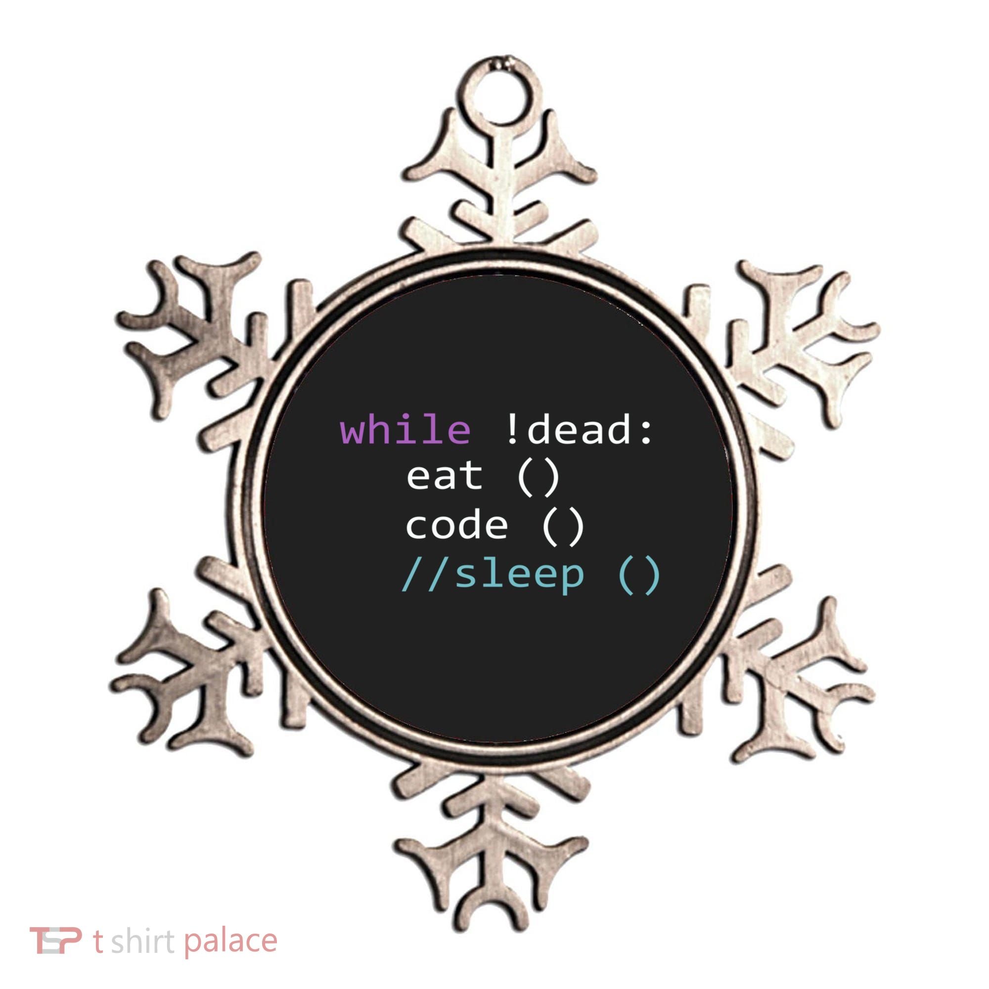 While Not Dead Eat Sleep Code Tech Hack Science Programming Ornament