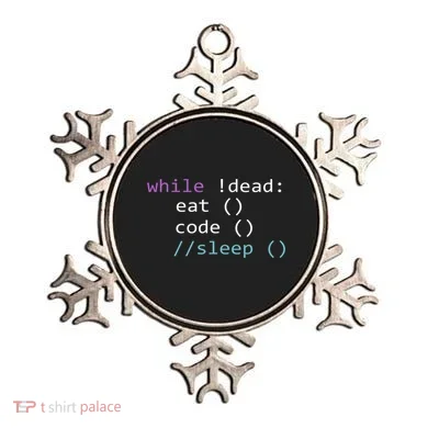 While Not Dead Eat Sleep Code Tech Hack Science Programming Ornament