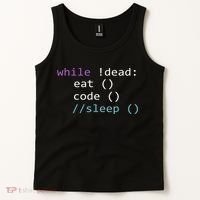 While Not Dead Eat Sleep Code Tech Hack Science Programming Tank Top thumb 2