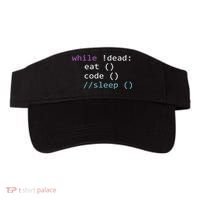 While Not Dead Eat Sleep Code Tech Hack Science Programming Visor thumb 0