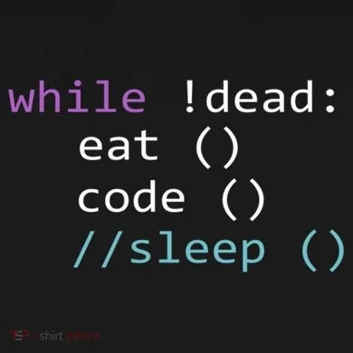 While Not Dead Eat Sleep Code Tech Hack Science Programming Visor