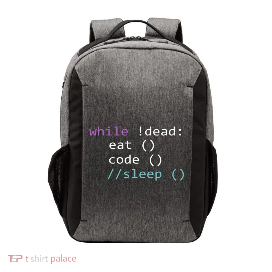 While Not Dead Eat Sleep Code Tech Hack Science Programming Vector Backpack