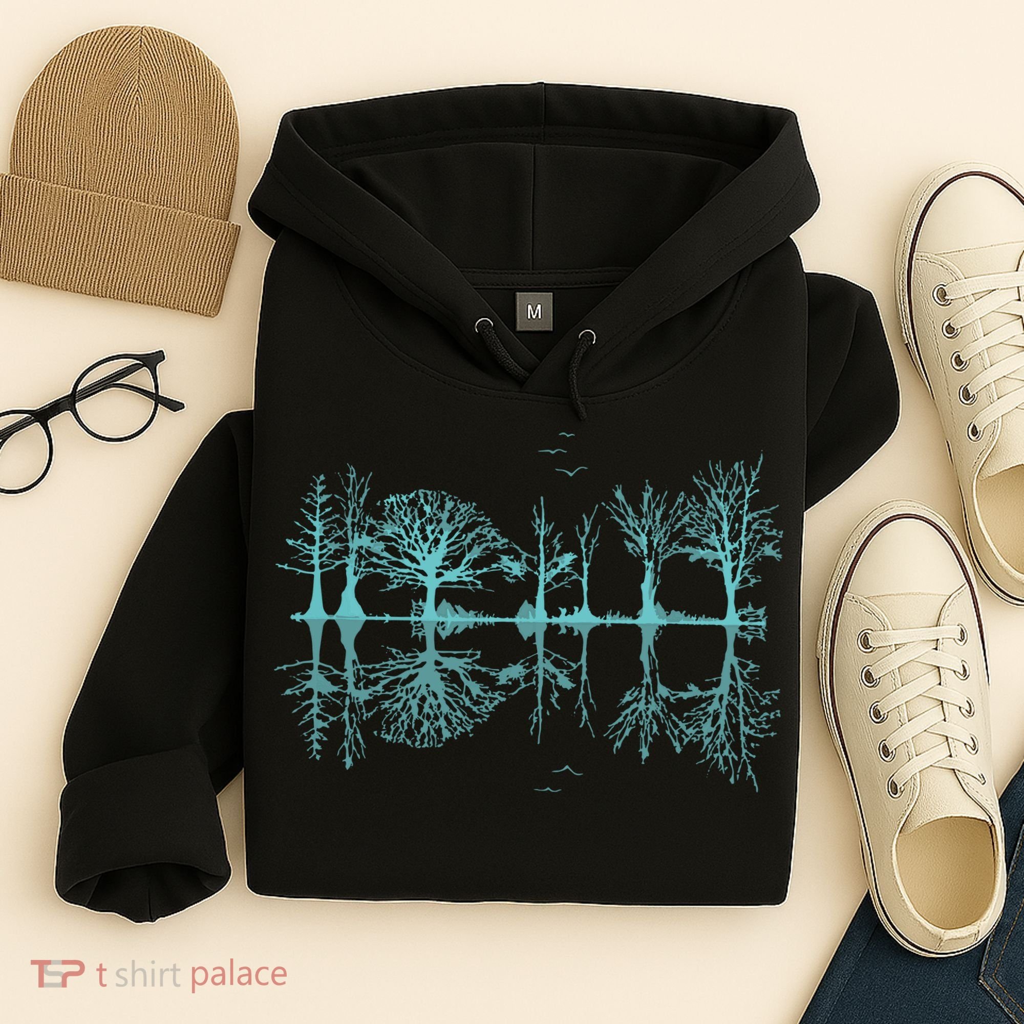 Wildlife Nature Forest Trees Reflection Outdoor Forest Hoodie