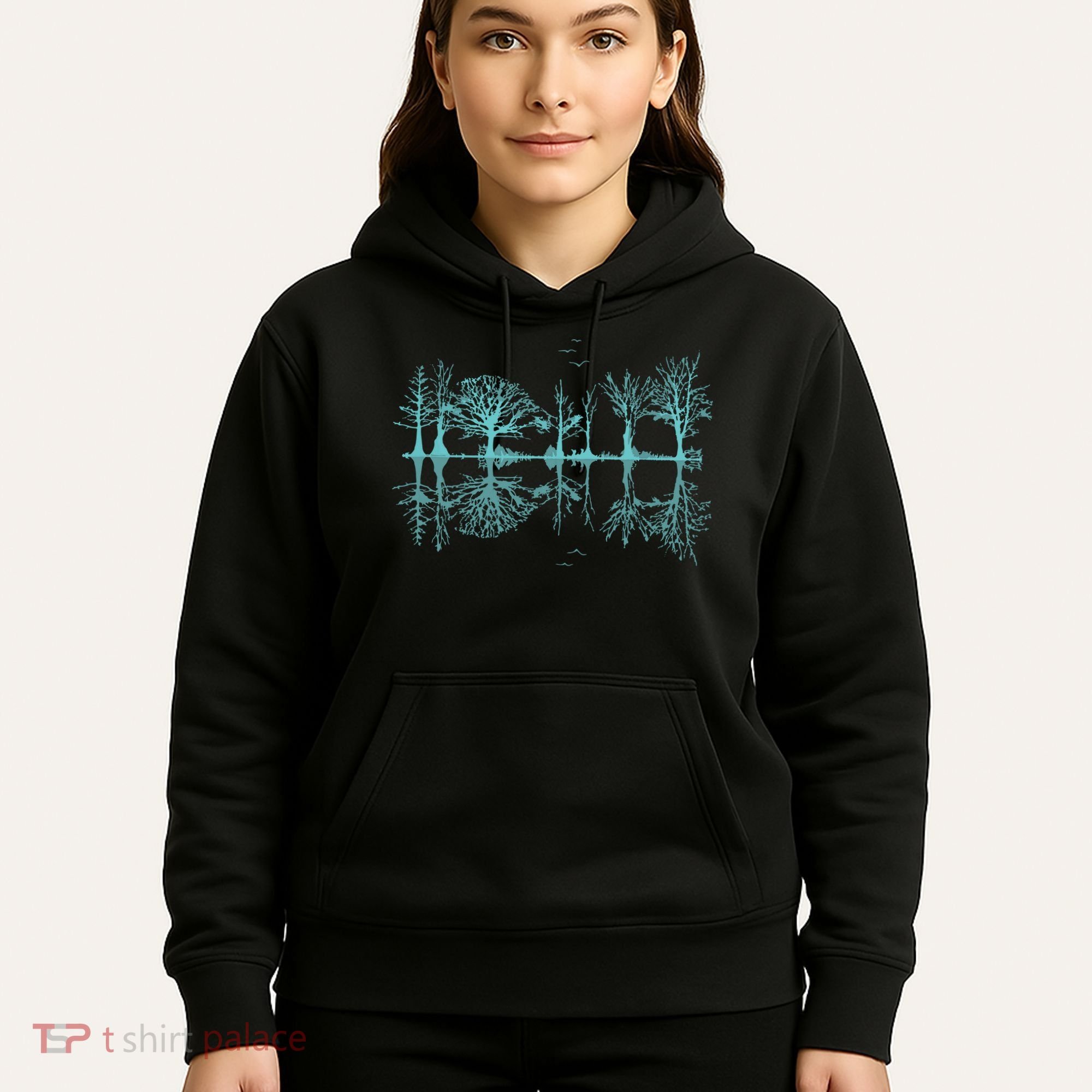 Wildlife Nature Forest Trees Reflection Outdoor Forest Hoodie