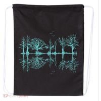 Wildlife Nature Forest Trees Reflection Outdoor Forest Drawstring Bag thumb 0