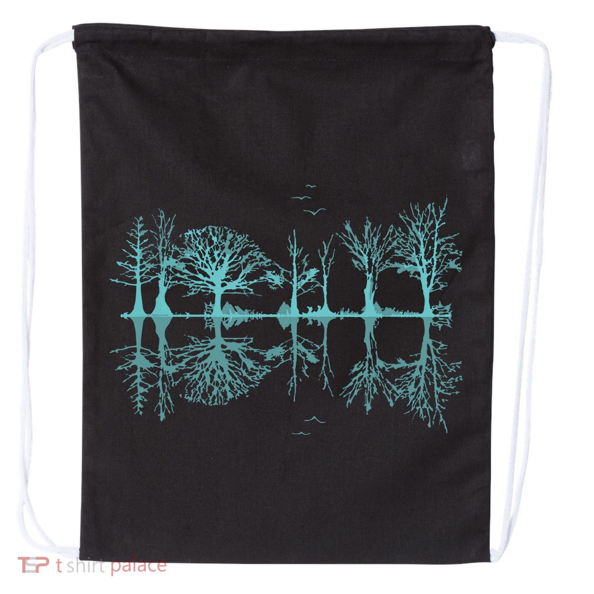 Wildlife Nature Forest Trees Reflection Outdoor Forest Drawstring Bag