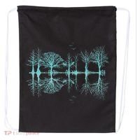 Wildlife Nature Forest Trees Reflection Outdoor Forest Drawstring Bag thumb 0